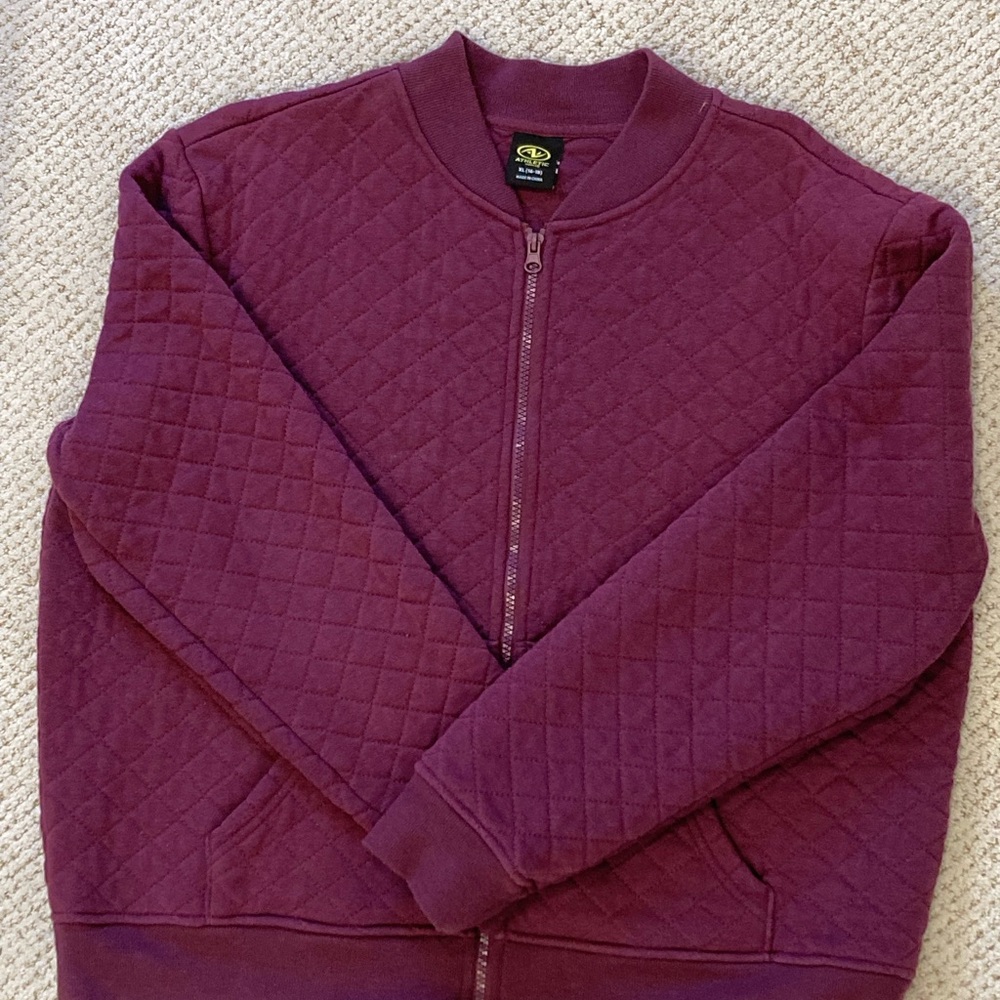 Athletic Works Womens XL Burgundy/Maroon Quilted Full Zip Jacket